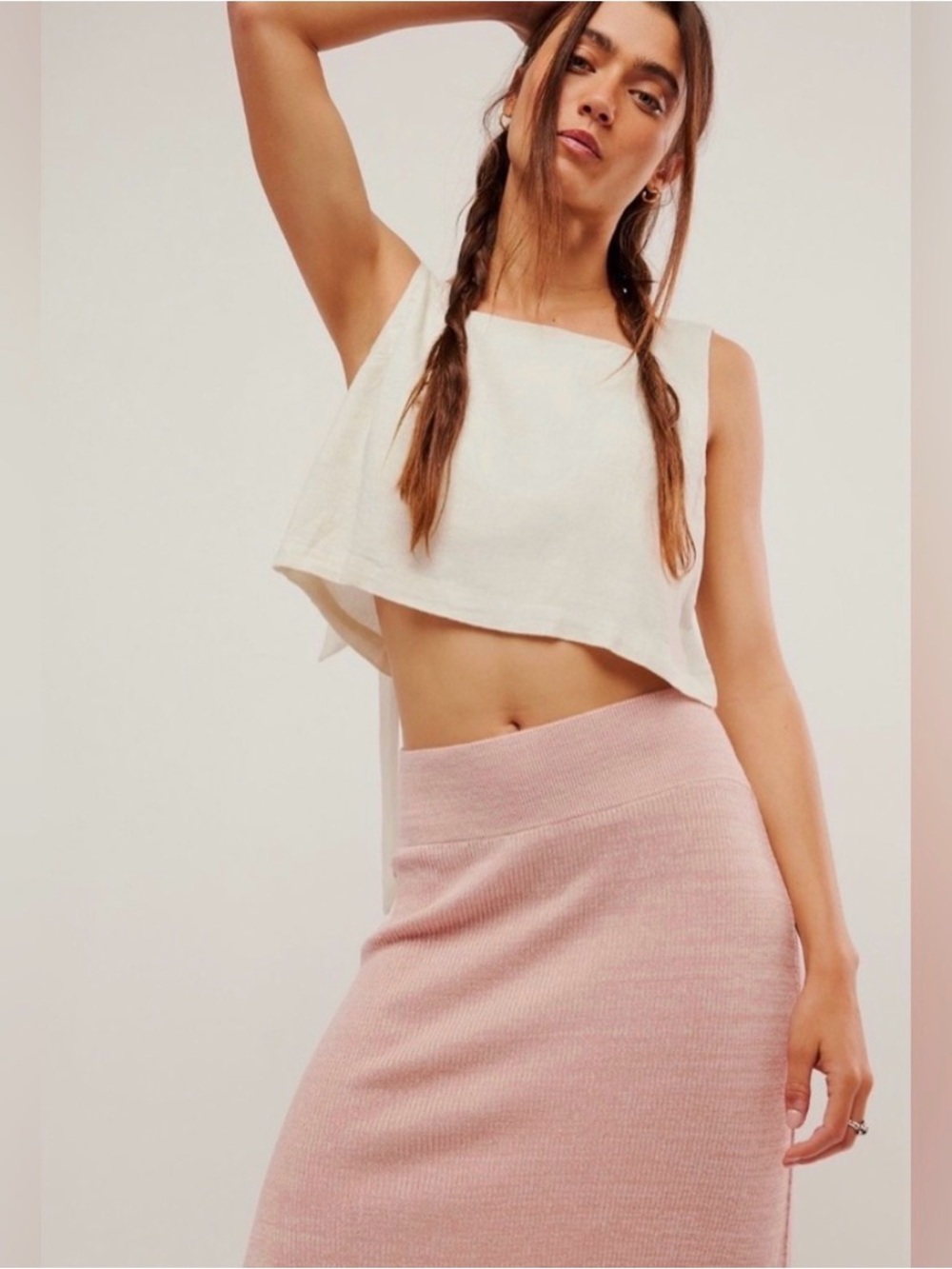 NWT FREE PEOPLE GOLDEN HOUR MAXI SKIRT PINK SALT - Picture 3 of 4